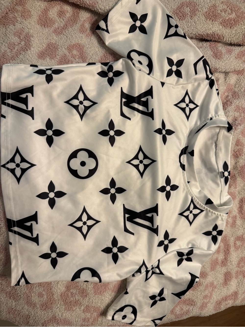 Women’s White and Black Logo-Print Sleep Top and Pants